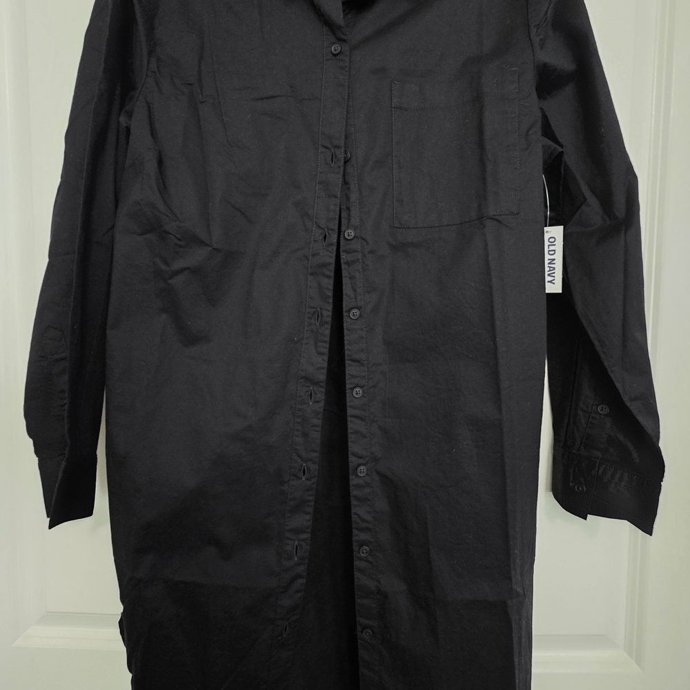 Black Button-Up Shirt Dress